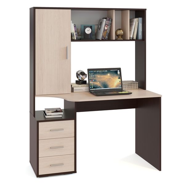 Изображение товара Стол компьютерный Сокол Меб.фабрика КСТ-16 Венге/беленый дуб