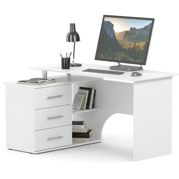 Изображение товара Стол компьютерный Сокол Меб.фабрика КСТ-09 левый белый
