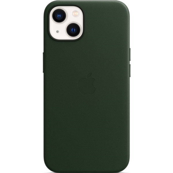 фото Чехол apple iphone 13 leather case magsafe sequoia green