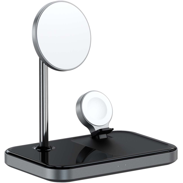 Изображение товара Беспроводное зарядное устройство Satechi Magnetic 3-in-1 Wireless Charging Stand ST-WMCS3M