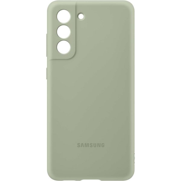 Чехол Samsung Silicone Cover S21 FE оливковый (EF-PG990)