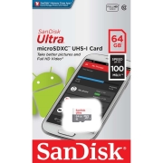 Изображение товара Карта памяти MicroSD SanDisk Ultra 64GB UHS-I (SDSQUNR-064G-GN3MN)
