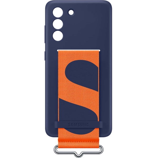 Чехол Samsung Silicone w/Strap Cover S21FE темно-синий EF-GG990
