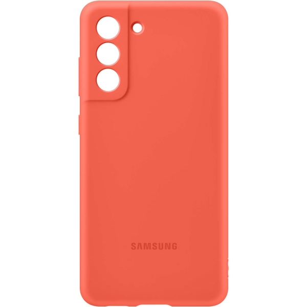 Чехол Samsung Silicone Cover S21 FE коралловый (EF-PG990)