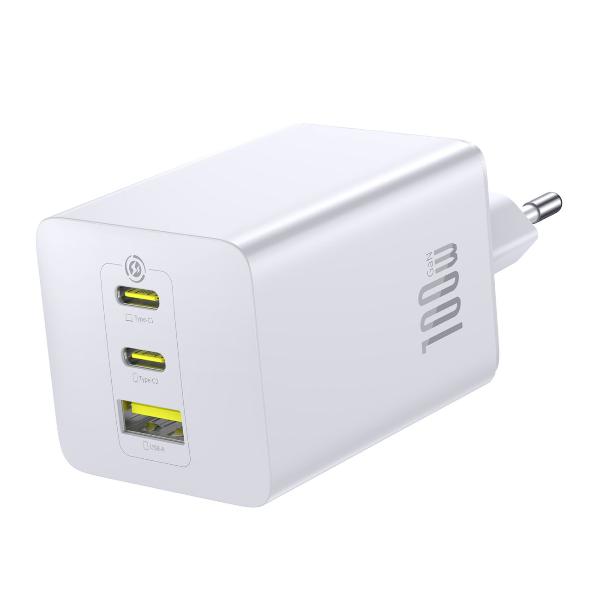 Изображение товара Сетевое зарядное устройство Baseus EnerFill FE11 Fast Charger 2C+U 100W Moon White