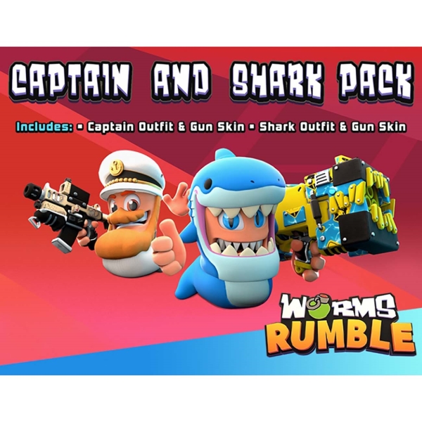 фото Дополнения для игр pc team 17 worms rumble - captain & shark double pack