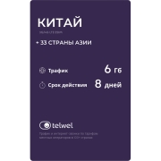 Изображение товара eSIM Telwel пакет Китай 6Гб 8 дней
