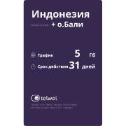 Изображение товара eSIM Telwel пакет Индонезия + Бали 5Гб 31 день