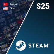 Изображение товара Игровая валюта PC Steam Wallet Пополнение Steam 25$ (регион TR, US)