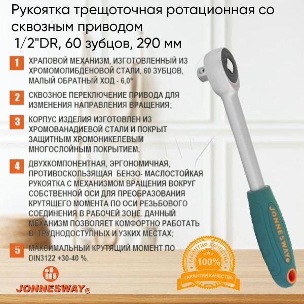 Изображение товара Трещотка Jonnesway R6604 Тайваньская качественная профессиональная