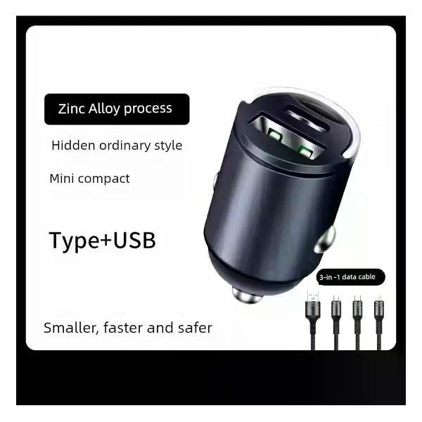 Изображение товара Автомобильное зарядное устройство UNIMALL с USB+PD и кабелем 3-в-1 для смартфонов Изображение товара Автомобильное зарядное устройство UNIMALL с USB+PD и кабелем 3-в-1 для смартфонов