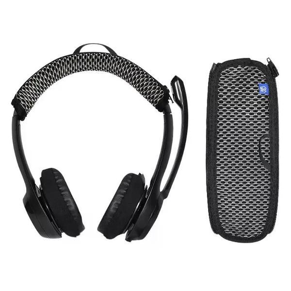 Изображение товара Чехол UNIMALL для оголовья Logitech H390 белый текстиль с ремешком