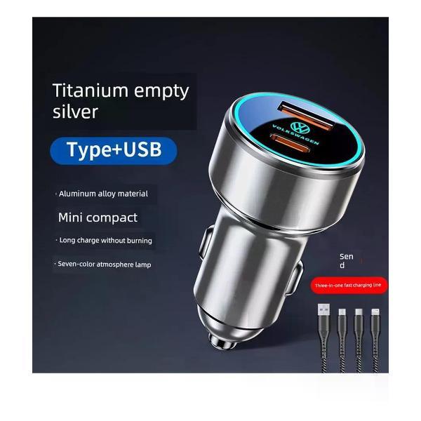 Изображение товара Автомобильное зарядное устройство UNIMALL с кабелем 3-в-1 USB Type-C для Volkswagen Изображение товара Автомобильное зарядное устройство UNIMALL с кабелем 3-в-1 USB Type-C для Volkswagen