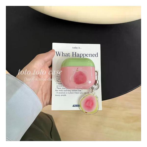 Изображение товара Чехол для AirPods 2 UNIMALL Guava Fruit противоударный оранжевый с кулоном