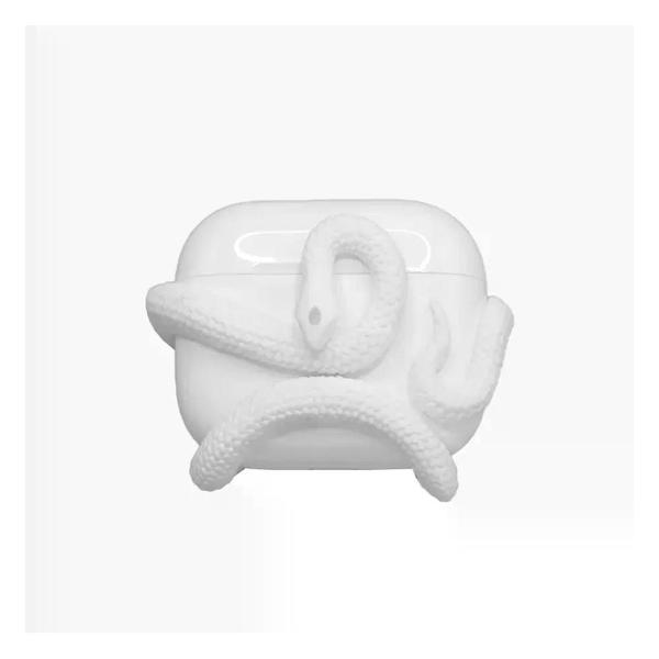 Изображение товара Чехол для AirPods Pro 2 UNIMALL Snake Series противоударный белый Изображение товара Чехол для AirPods Pro 2 UNIMALL Snake Series противоударный белый