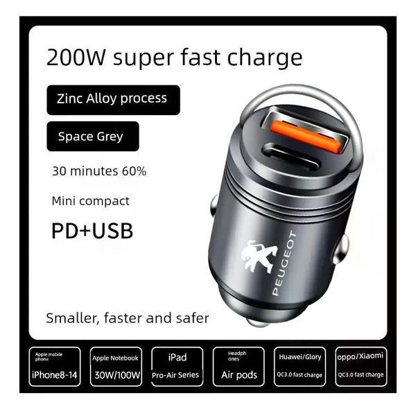 Изображение товара Автомобильное зарядное устройство UNIMALL 2 с PD и USB для быстрой зарядки