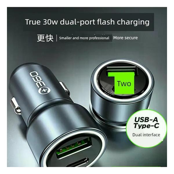 Изображение товара Автомобильное зарядное устройство UNIMALL 30 Вт с USB и Type-C портами