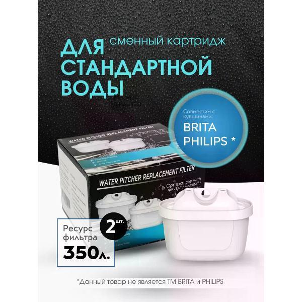 Изображение товара Картридж, кассета для фильтра-кувшина BRITA MAXTRA Универсальный 2 шт в кувшин Brita, Phillips