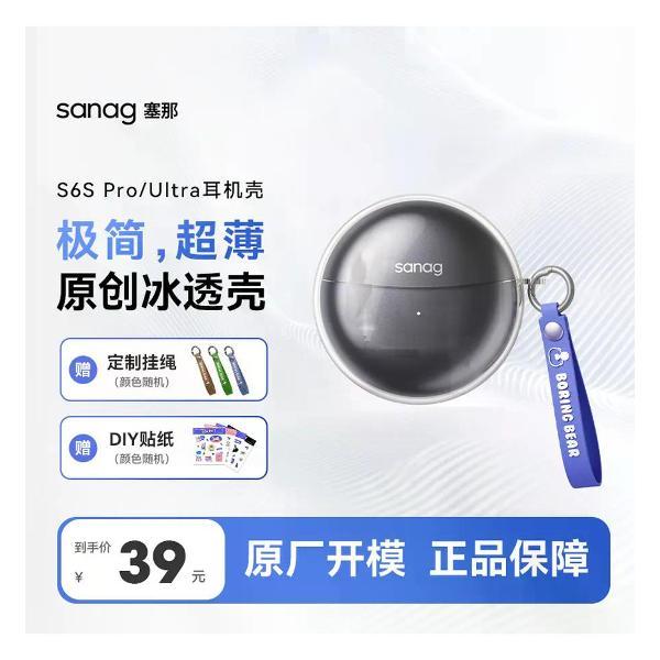 Изображение товара Чехол для наушников UNIMALL Sanag S6spro/Ultra прозрачный, противоударный, водонепроницаемый