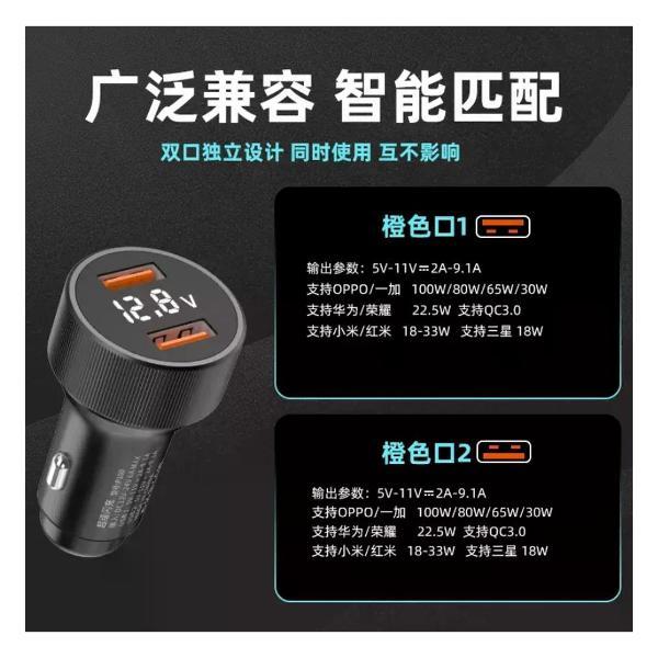 Изображение товара Автомобильное зарядное устройство Dingke P100 100Вт USB для смартфонов