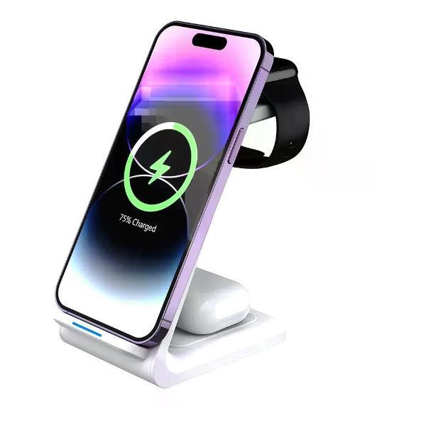 Изображение товара Беспроводная зарядная станция UNIMALL WXC-ZZ1 3 в 1 с быстрой зарядкой Изображение товара Беспроводная зарядная станция UNIMALL WXC-ZZ1 3 в 1 с быстрой зарядкой