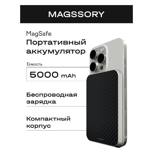 Изображение товара Портативный аккумулятор Magssory Pride 5K, с магнитами, совместимый с MagSafe (PBN011)