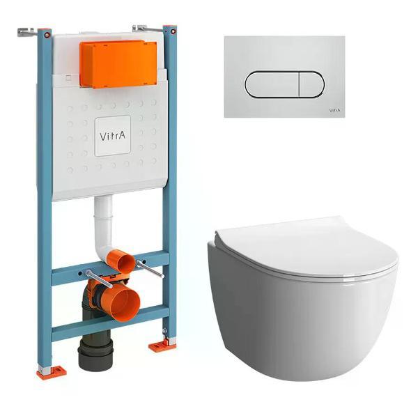 Изображение товара Унитаз Vitra Инсталляция с унитазом VitrA Sento комплект 4 в 1