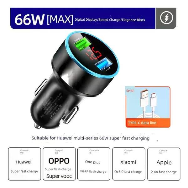 Изображение товара Автомобильное зарядное устройство UNIMALL On-board fast charging head с кабелем Type-C