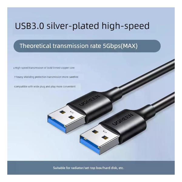 Изображение товара Кабель USB 3.0 UNIMALL US102 для телевизоров и устройств 1м черный Изображение товара Кабель USB 3.0 UNIMALL US102 для телевизоров и устройств 1м черный