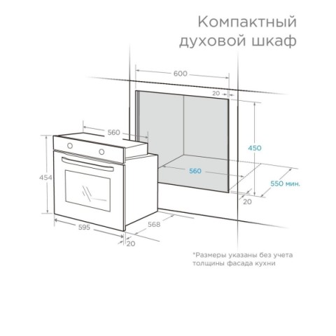 Компактный духовой шкаф размеры