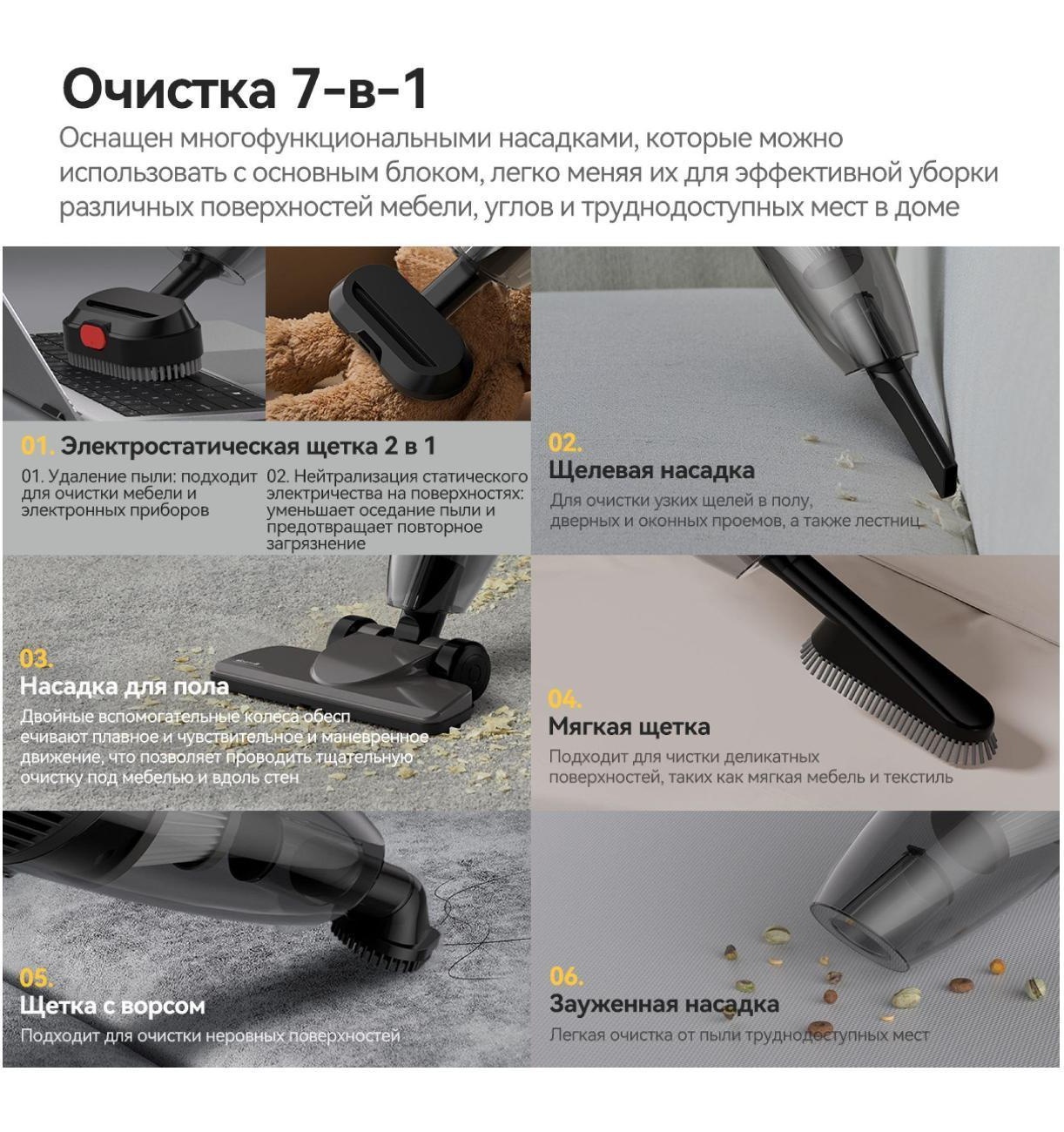 Пылесос вертикальный Deerma Combo DX600S — фото 3
