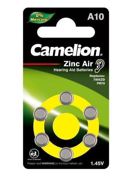 Изображение товара Батарея Camelion A10-BP6(0%Hg)