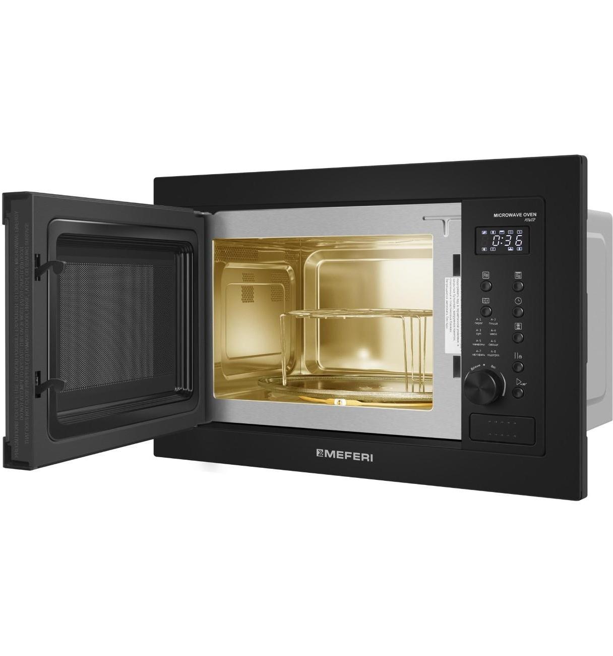 Встраиваемая микроволновая печь СВЧ Meferi MMO6025BK POWER — фото 7