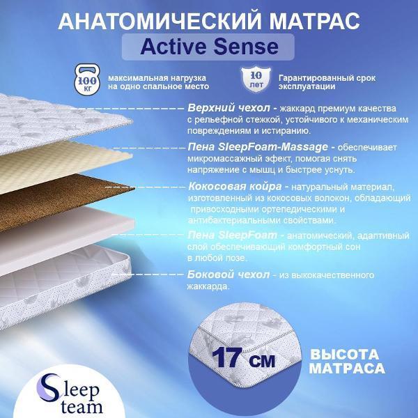 Изображение товара Детский беспружинный матрас SleepTeam Active Sense 17 см с массажным эффектом