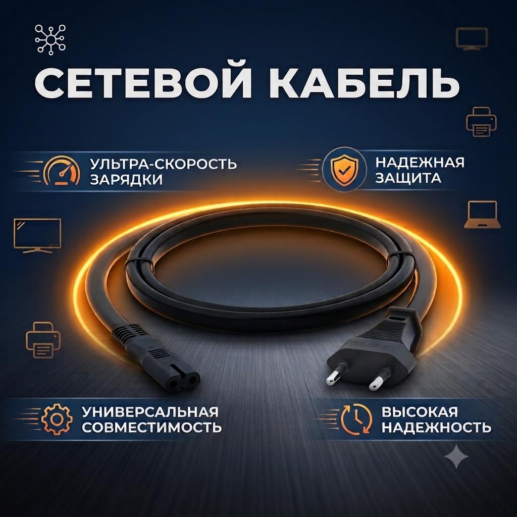 Кабель питания для Epson Stylus Photo 810, 1,8 м, сетевой шнур