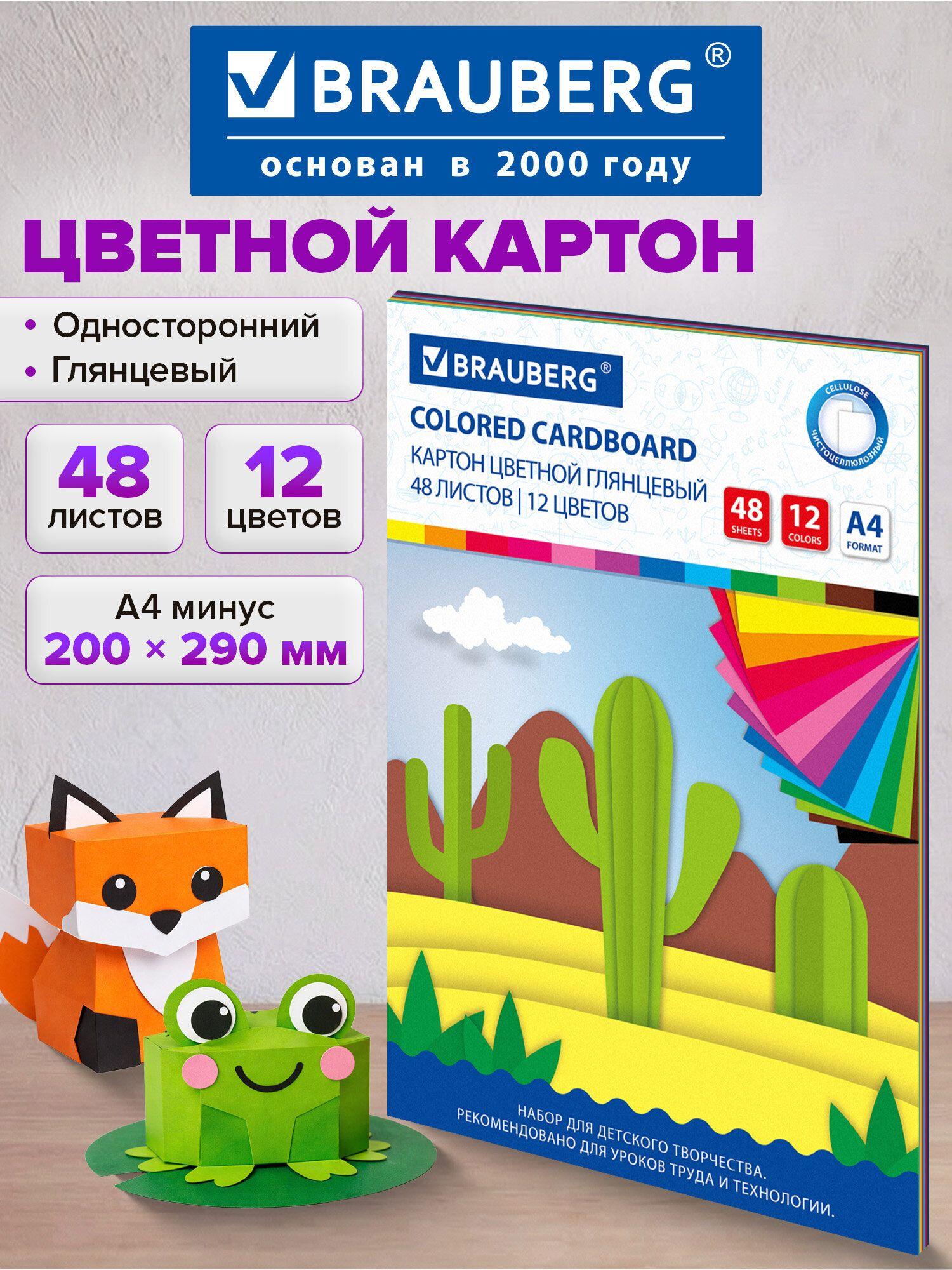 Изображение товара Цветной картон Brauberg формата А4 для творчества Мелованный Extra, 48 листов 12 цветов, склейка, 200х290 мм, 113552 Изображение товара Цветной картон Brauberg формата А4 для творчества Мелованный Extra, 48 листов 12 цветов, склейка, 200х290 мм, 113552