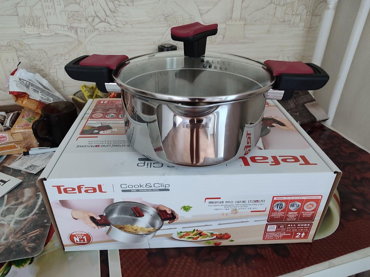 Кастрюля Tefal Cook&Clip 2.9л с крышкой (G7234474) - отзывы покупателей и  владельцев | М.Видео - Москва